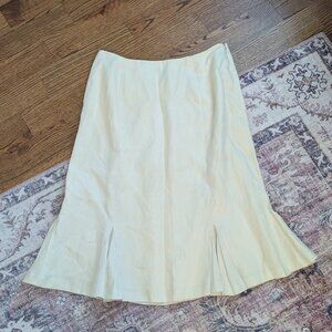 Ralph Lauren 100% Linen Skirt Cream Size 12